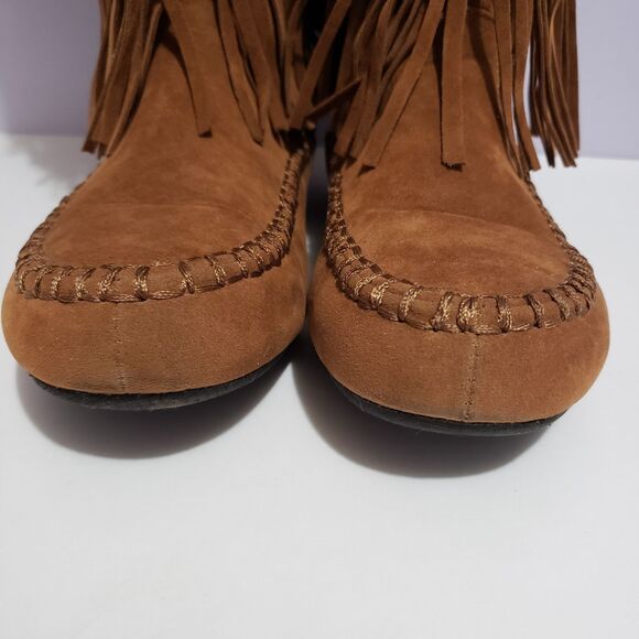 Hot Tomato Sz 10M Elk River Brown Fringe Women's Faux Suede Boots - Picture 8 of 13